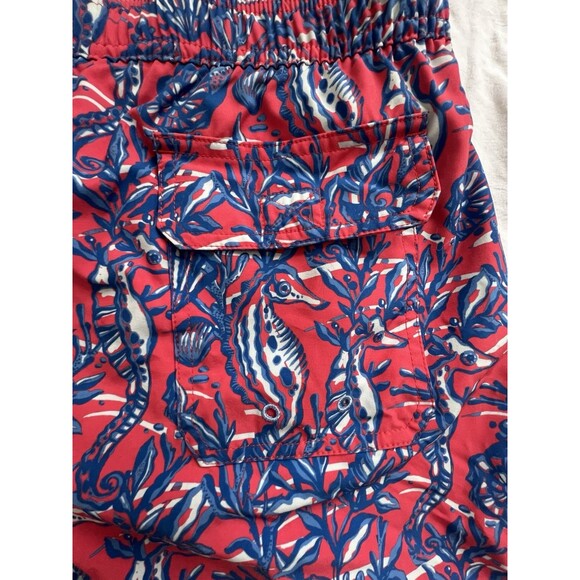 Vineyard Vines Swim Trunks Men’s  Blue Red Seahorse Surfing Beach Size M - Picture 10 of 10